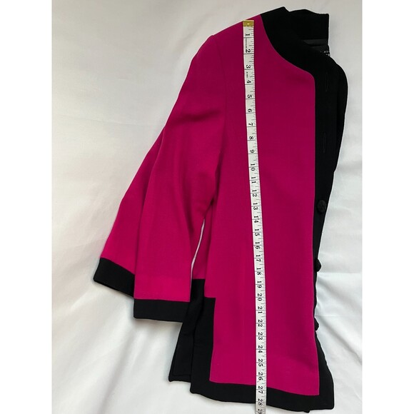 Linda Allard Ellen Tracy 100% Wool Magenta Pink Blazer Formal 6 Petite Retro - Picture 10 of 11
